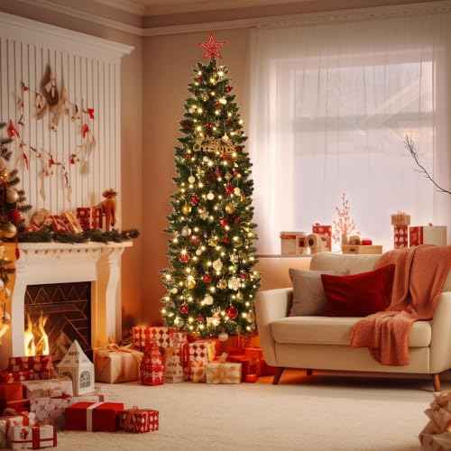 6ft Prelit Slim Artificial Christmas Tree