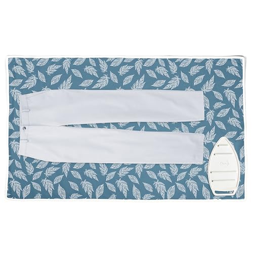 Ironing Mat Heat Resistant Pad 48"x28" Big Leaves Blue