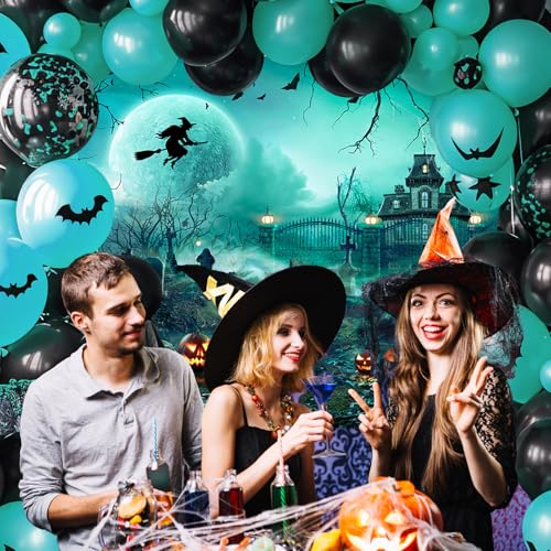 10x8ft Green Halloween Backdrop Spooky Photography Background
