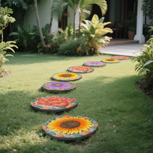 Garden Stepping Stones Outdoor 10x10x0.75 Inch