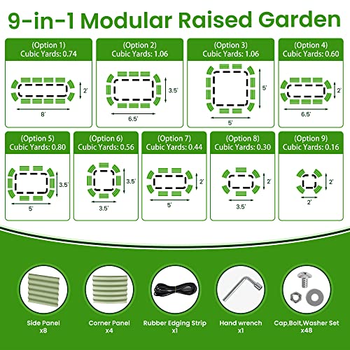 8 X 2 X 1.4 Ft Galvanized Raised Garden Bed
