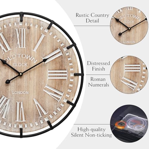 20 Inch Large Farmhouse Wall Clock