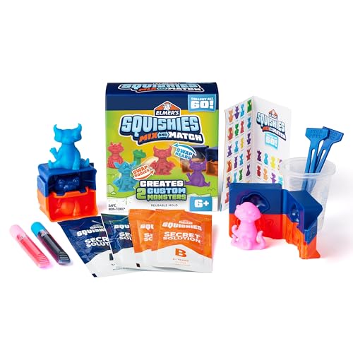 Squishies Mix and Match DIY Squishy Toys Kids Crafts Creates 2 Mix and Match Characters 12 Piece Kit (12 Count)