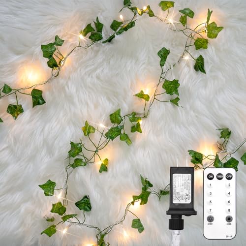 33FT 100 LED Ivy Vine with Fairy Lights Plug in Clear Wire