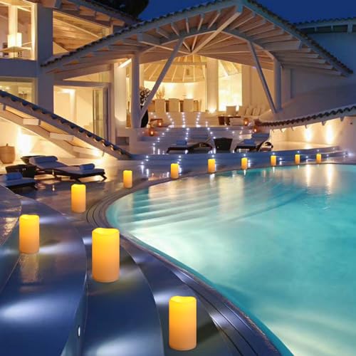 Large Waterproof Flameless Candles 6" 8" 10" x 4" (3 Count)