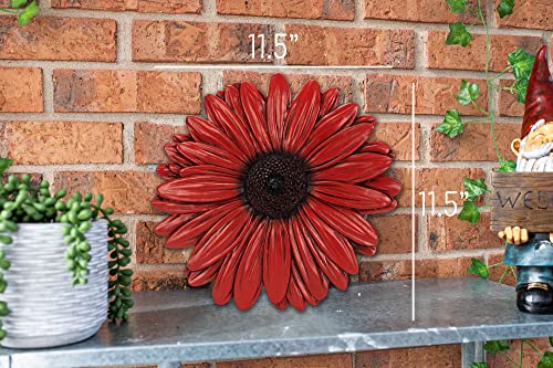 NAT & Jules Gerbera Daisy Flower Shaped Dimensional Indoor Outdoor 12 inch Cast Resin Decorative Garden Stepping Stone