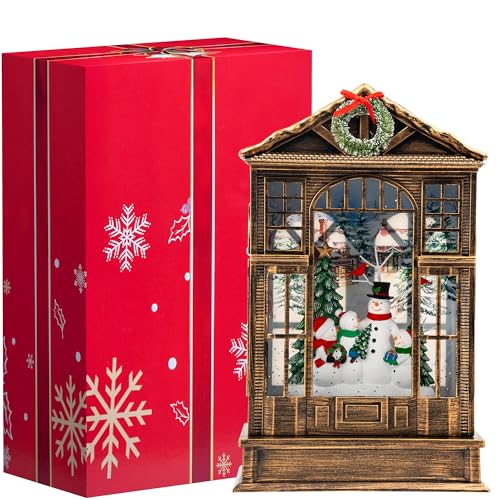 Christmas Snow Globe Swirling Glittering Snowman Choir Manger Scene