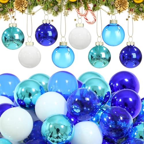 32 Pcs 1'' Mini Glass Christmas Ornament