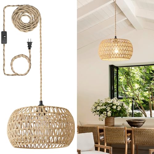 Rattan Boho Hanging Light