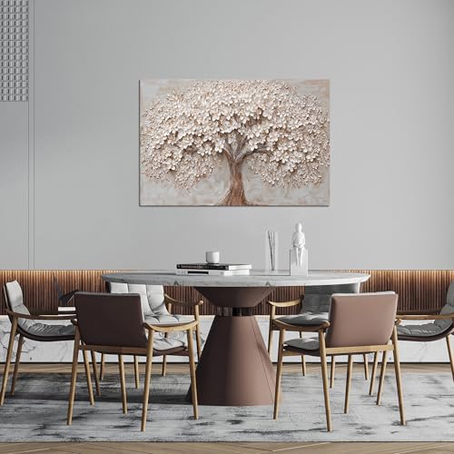 Canvas Wall Art Decor Prints Modern Botanical Wall Art Pictures for Living Room Tree of Life Flower Wall Art Prints Artwork for Walls Home Office Decorations 32" X 48"Printed Decorative Painting
