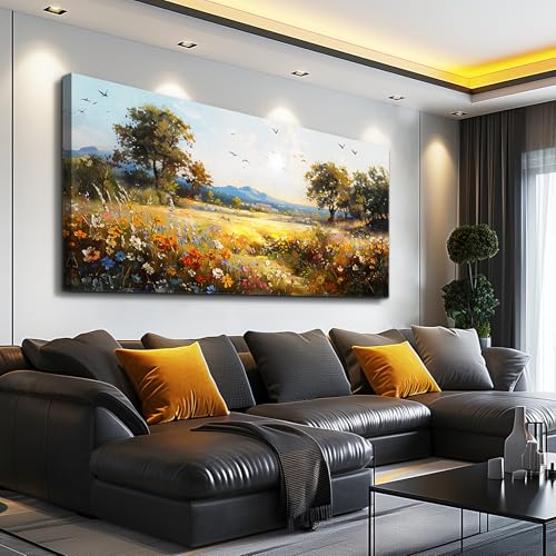 Canvas Wall Art For Living Room Large Wall Decor For Office Bedroom Decorations Rural Pastoral Painting Artwork Room Wall Mural Aesthetic Home Decor 30x60 In