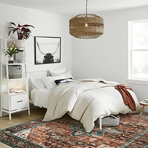 9x12 Ultra Thin Vintage Medallion Area Rug for Living Room