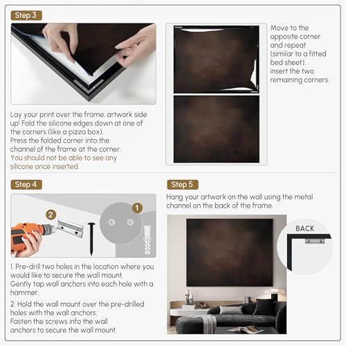 46"x60" Extra Large Framed Wall Art Dark Brown Abstract Moody Illustration for Home Living Room Bedroom Decor