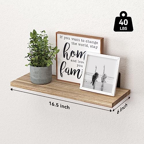 Floating Shelves Set of 6 for Wall Decor & Storage (6 Count)