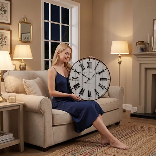 Large 20 Inch Farmhouse Wall Clock