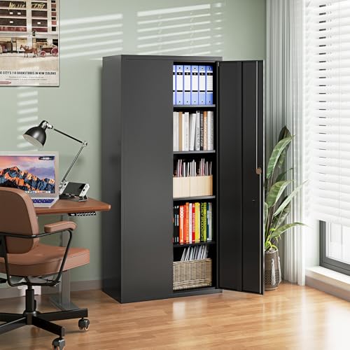 Metal Garage Storage Cabinets with Lock Door and Adjustable Shelves