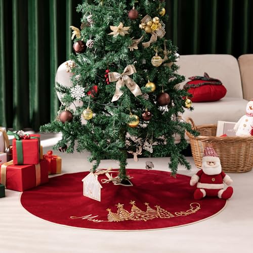 50 Inch Red Velvet Christmas Tree Skirt