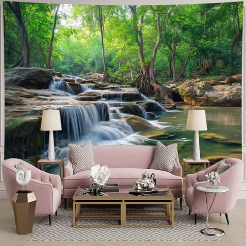 Nature Tapestry Forest Tree Sea Cave Wall Hanging