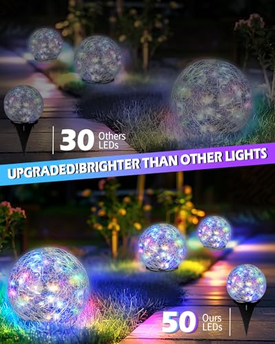 Garden Solar Ball Lights Outdoor Waterproof (2 Count)