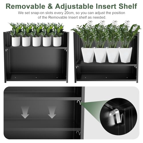 Tall Metal Planter Box for Outdoor Plants 36"L x 12"W x 26"H