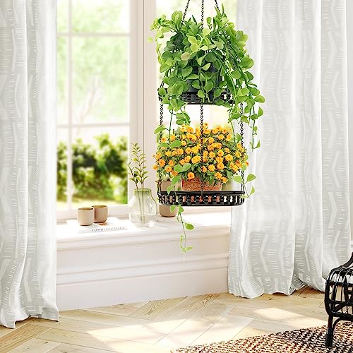2 Tier Hanging Planters for Indoor Outdoor Plants