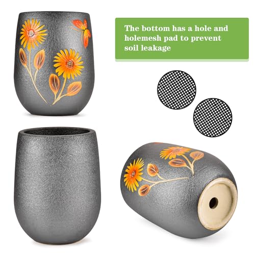 10.6 Inch Hand Painted Ceramic Succulent Plant Pot