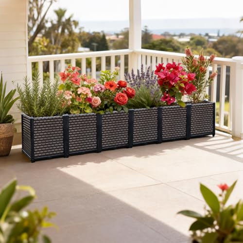 Large Planters for Outdoor Plants 20" Tall Planter Box (6 Count)
