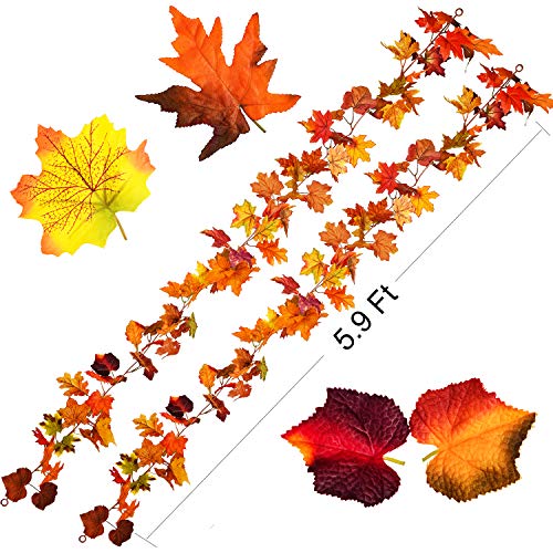 2 Pack Fall Garland Maple Leaf