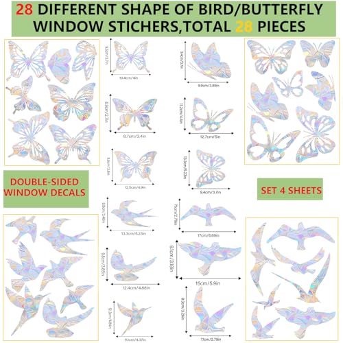 28Pcs Bird Window Strike Prevention