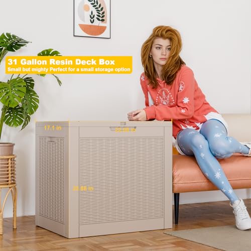 31 Gallon Deck Boxes Outdoor Waterproof