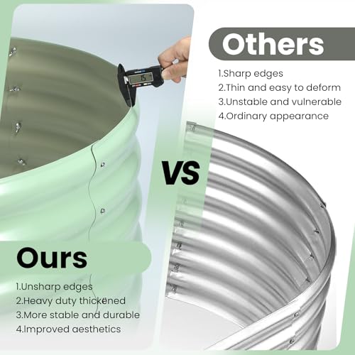 2 Pcs 6x3x1 ft Oval Raised Garden Bed (2 Count)