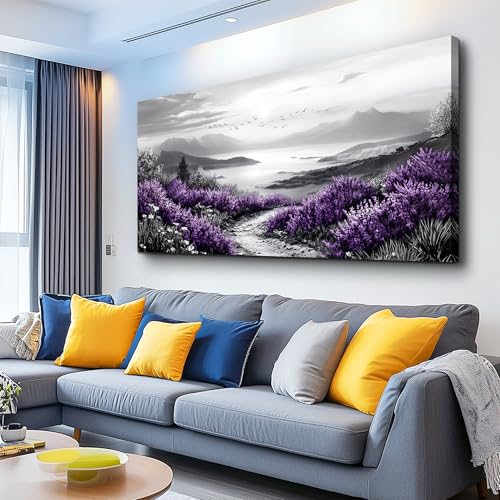 Large Canvas Wall Artwork Home Decoration Painting Black And White Landscape Modern Print Painting Living Room Decor And Bedroom Office Wall Decoration Natural Scenery Mural 24 X 48 Inches