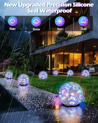 Garden Solar Ball Lights Outdoor Waterproof (2 Count)