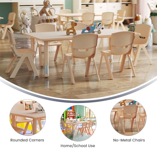 Kids 47.25x23.6 in Activity Table with 6 Chairs