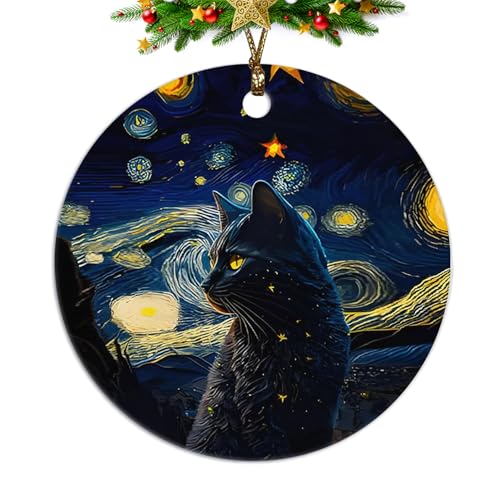 Black Cat Christmas Ornaments