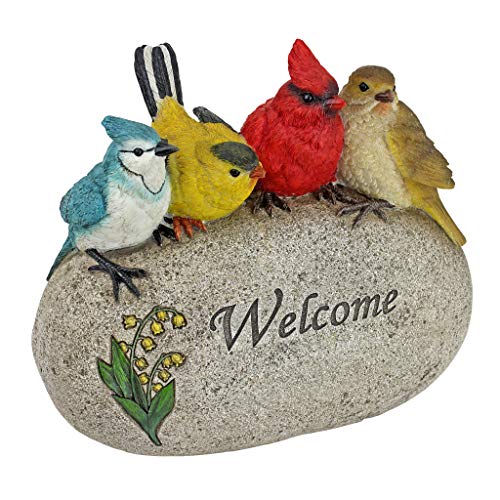 Birdy Welcome Garden Stone Statue
