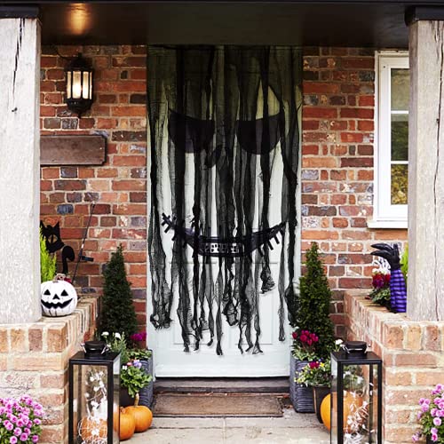 4 Pcs Halloween Black Doorway Curtain