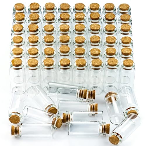 60 Pcs 10ml Small Glass Bottles with Cork Stopper (60 Count)
