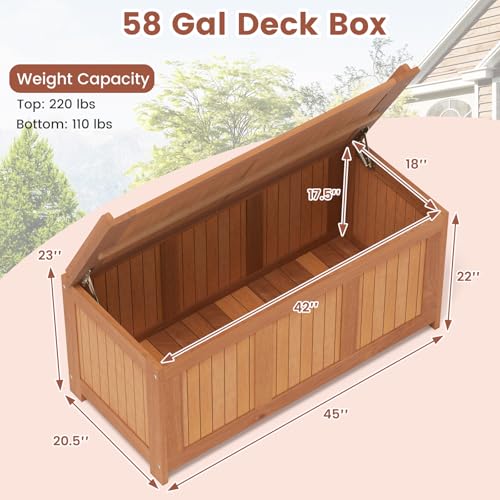 58 Gallon Wood Outdoor Storage Box
