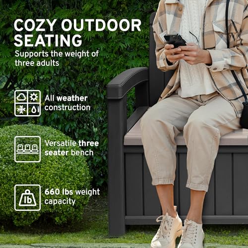 3 Seat Outdoor Storage Bench
