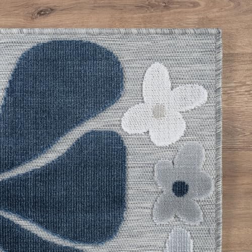 Outdoor Rug 5x7 Modern Floral Tropical Area Rugs for Outdoor and Indoor Patio Easy to Clean Non Shedding Living Room Porch Garden Washable Outside Carpet (35 Sq Ft)