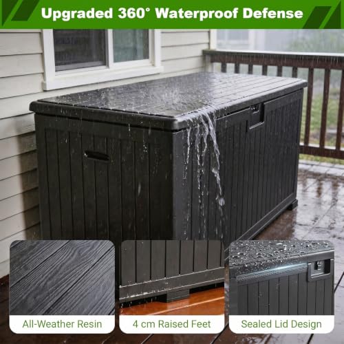 320 Gallon Deck Box with 6 Waterproof Foot Pads