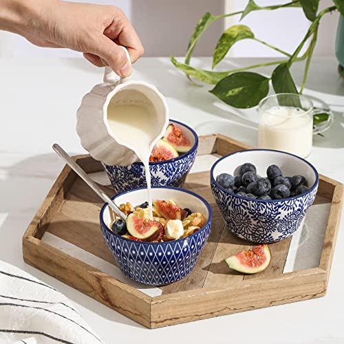 Ceramic 8oz Bouillon Cups 4 Inch Small Bowls (6 Count)