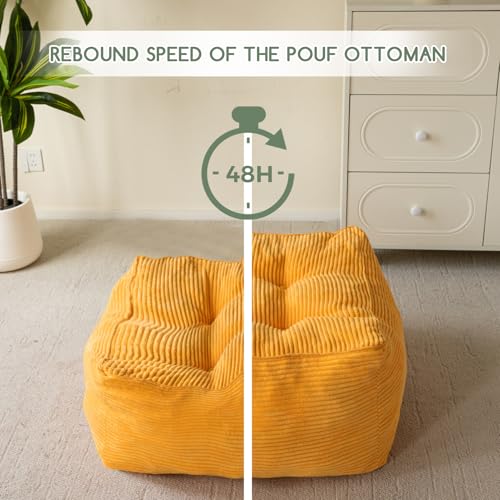 Square Stuffed Pouf Ottoman