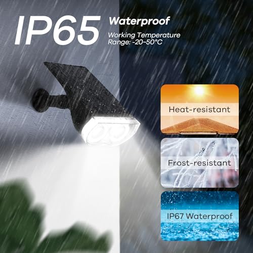 Solar Lights Outdoor Waterproof Landscape Spotlight Daylight 4 Pack (4 Count)
