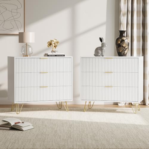 3 Drawer Nightstand Set of 2