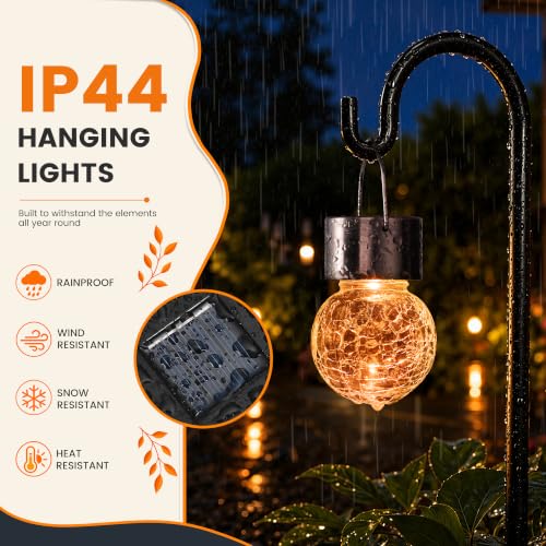 Solar Hanging Lights Outside Solar Christmas Decoration Light 12Pc (12 Count)