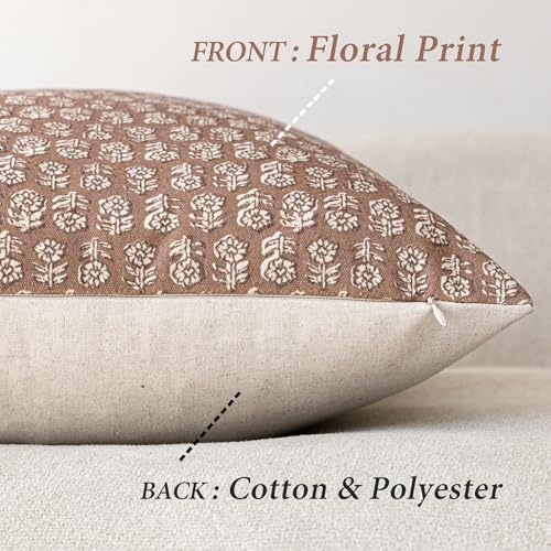 Floral Print Throw Pillow Covers 20×20 Inch (2 Count)