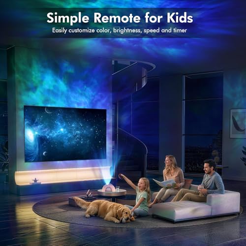 Dual Lens Galaxy Star Aurora Projector Night Light for Bedroom
