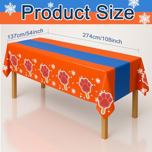 3pcs Dog Cat Paw Birthday Tablecloths (3 Count)